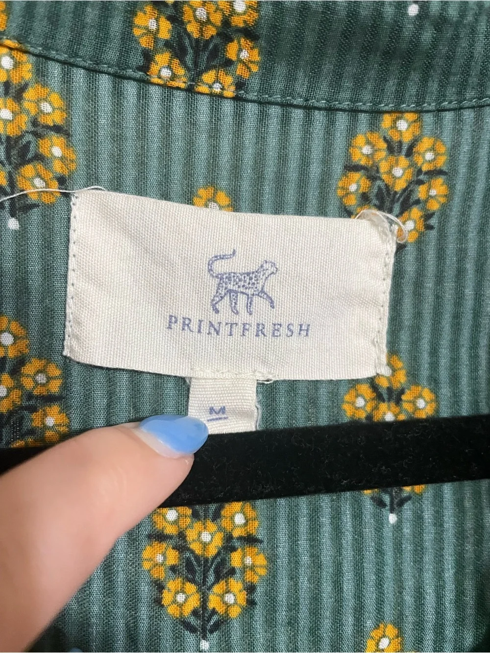 Printfresh Sienna Cotton Mini Dress Texas Bouquet Floral Boho Button Down med - Picture 3 of 6